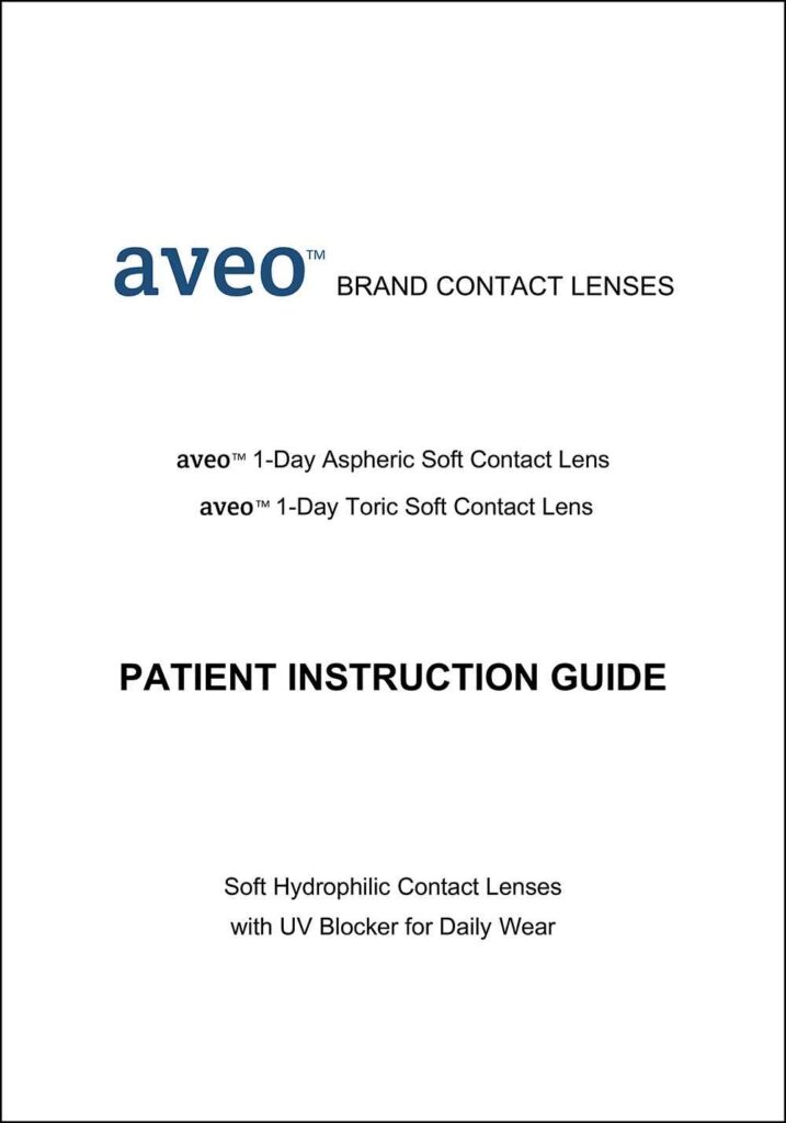 Aveo 1-Day Contact Lens Patient Instruction Guide