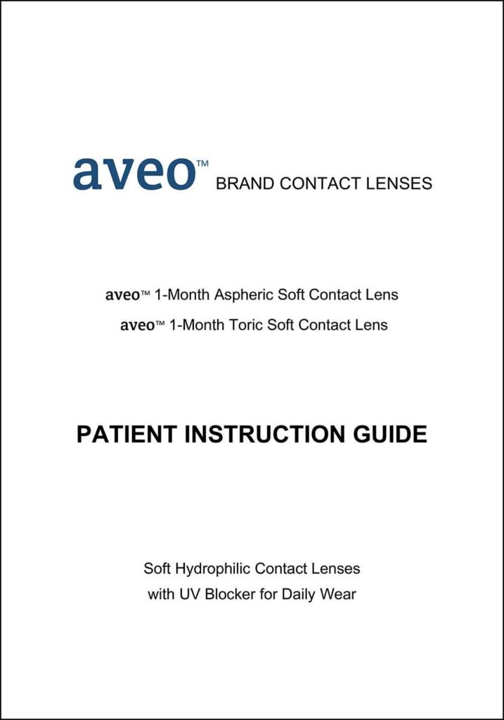 Aveo 1-Month Contact Lens Patient Instruction Guide