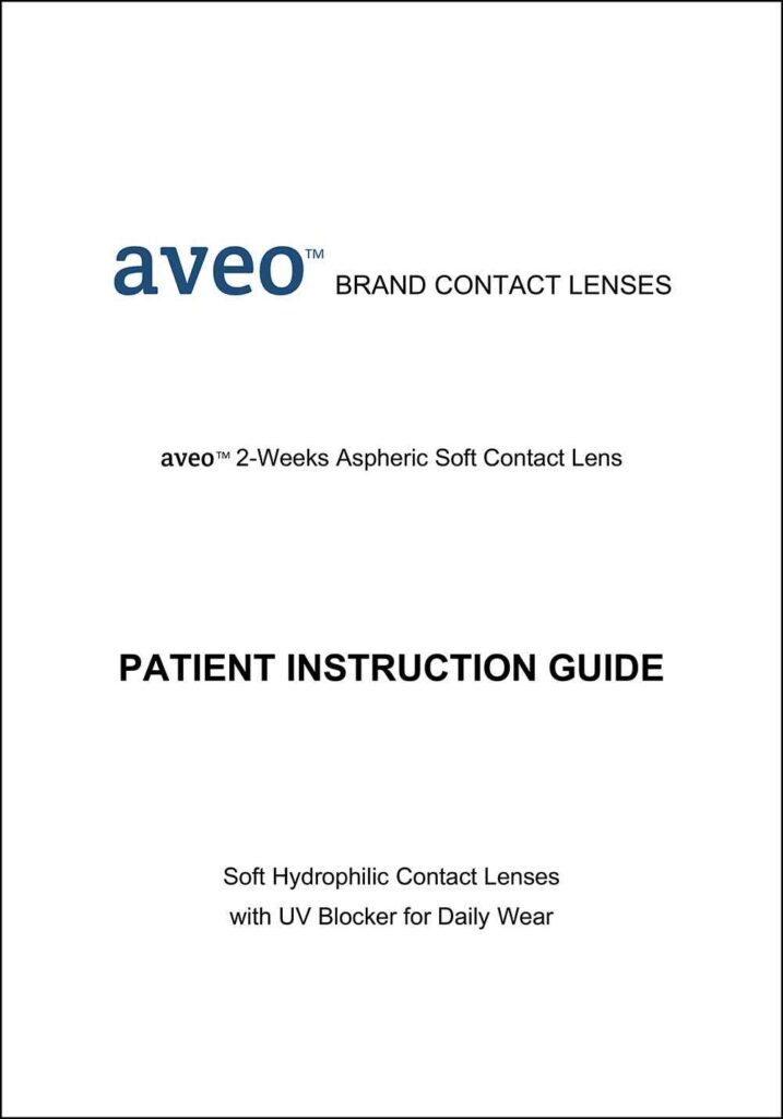 Aveo 2-Weeks Contact Lens Patient Instruction Guide